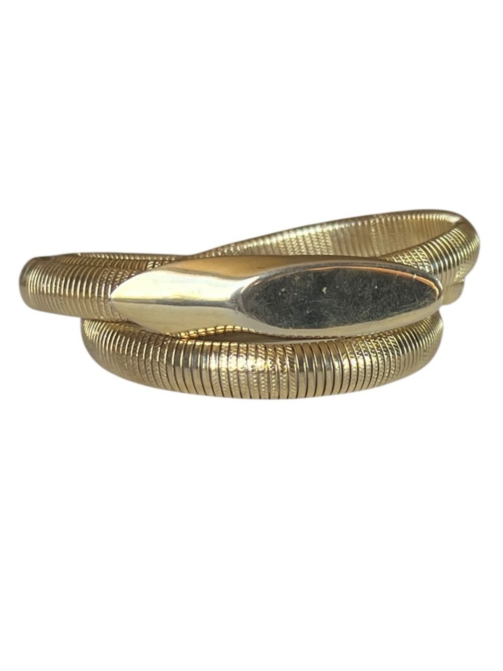 Vintage 80s 90s Thin Gold Stretch Retro Glam Snake Chain Belt